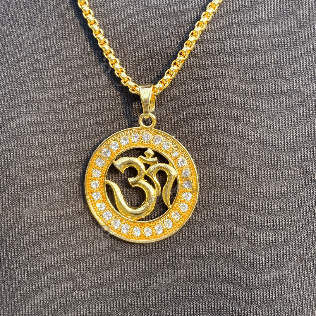 Gold Plated Om Pendant (with chain)
