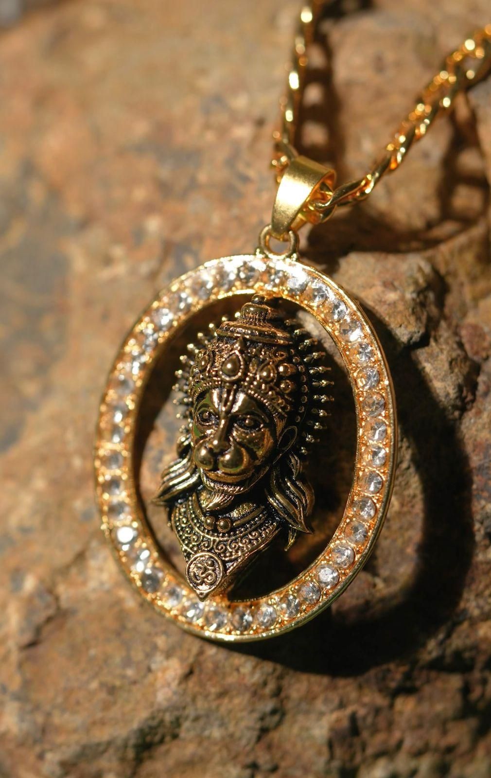 Gold-plated Hanuman Ji Pendant