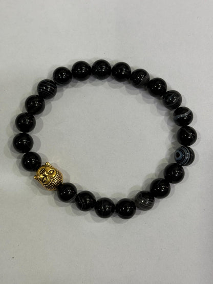 Black Tourmaline Buddha Bracelet For Men