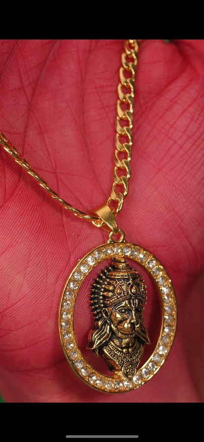 Gold-plated Hanuman Ji Pendant