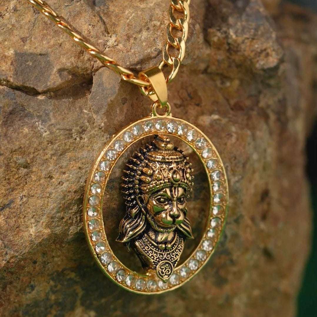 Gold-plated Hanuman Ji Pendant