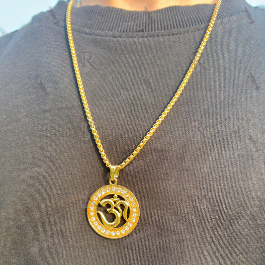 Gold Plated Om Pendant (with chain)